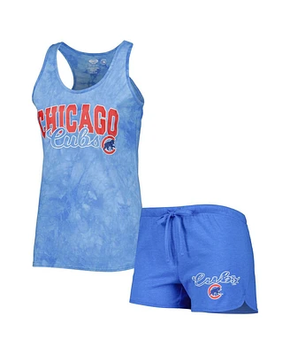 Women's Concepts Sport Royal Chicago Cubs Billboard Racerback Tank Top and Shorts Sleep Set