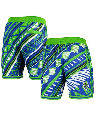 Men's Mitchell & Ness Blue Seattle Sounders Fc Tribal Fashion Shorts