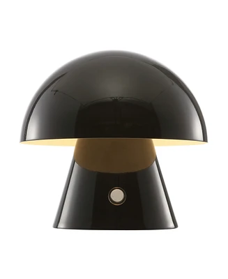 Porcini 7" Contemporary Bohemian Rechargeable, Cordless Iron Integrated Led Mushroom Table Lamp