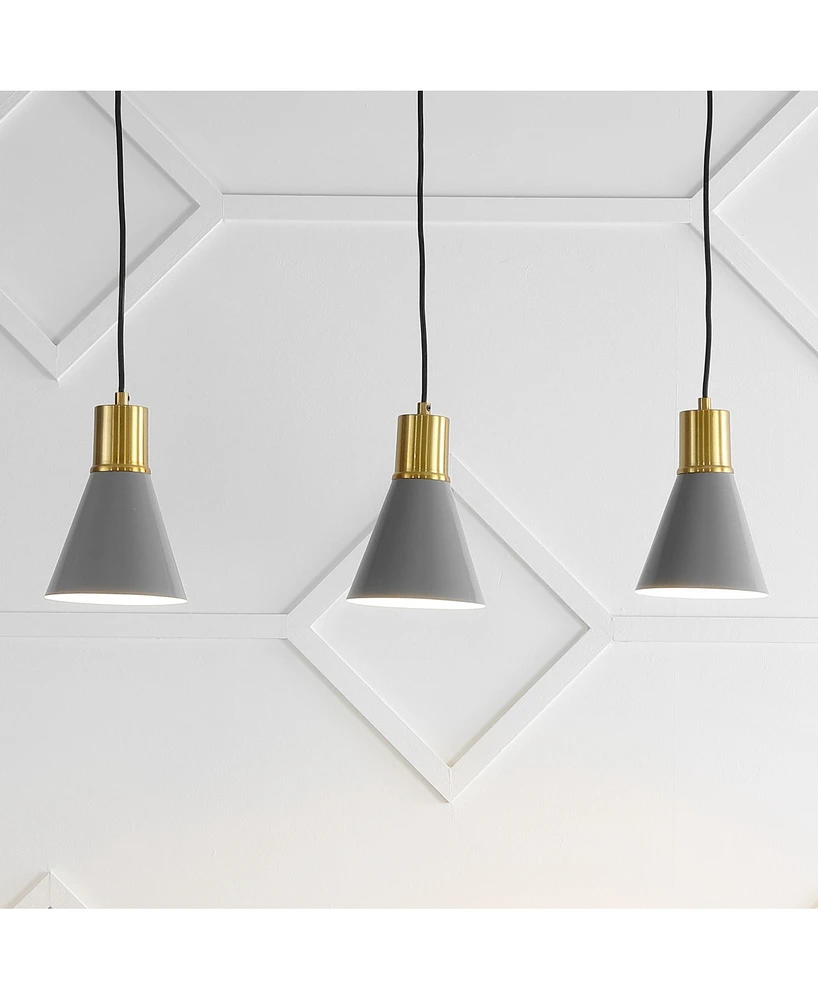 Apollo 33.5" 3-Light Mid-Century Modern Iron Adjustable Linear Led Pendant