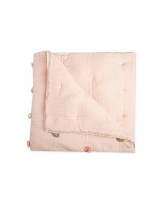Crane Baby Baby Girls Parker Pom Pom Quilted Blanket