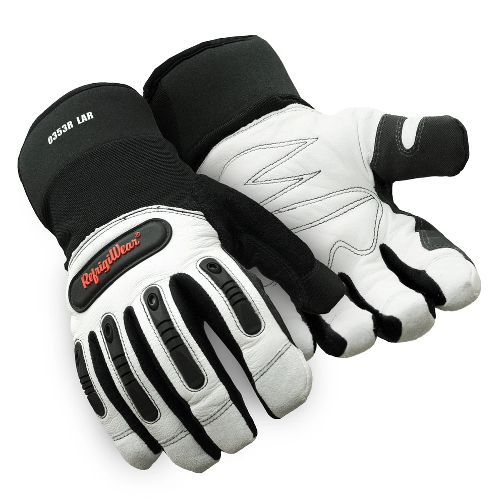 RefrigiWear Men's Ergo Leather Work Gloves - Durable, Insulated, High-Dexterity Cold Weather Protection