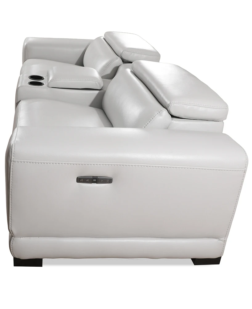 Closeout! Krofton 3-Pc. Beyond Leather Fabric Sofa with 2 Power Motion Recliners and 1 Console, Created for Macy's
