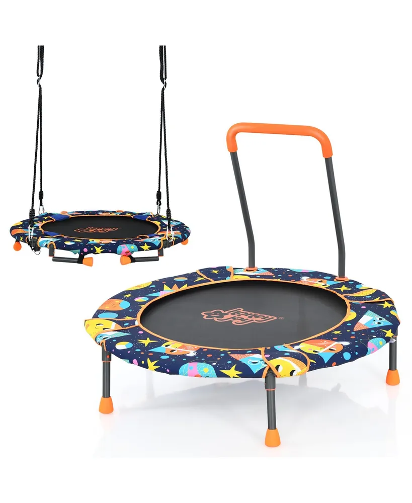 36''Convertible Swing & Trampoline Set Toddler Kids Fitness Rebounder