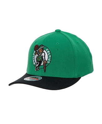 Men's Mitchell & Ness Kelly Green, Black Boston Celtics Mvp Team Two-Tone 2.0 Stretch-Snapback Hat