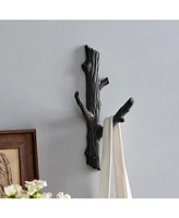 Danya B Cast Iron Tree Branch Double 2-Piece Wall Mount Coat Hooks Set