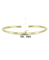 Rachel Glauber 14K Gold Plated Thin Cuff Adjustable Bangle Bracelet