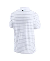 Men's Nike White Miami Marlins Authentic Collection Victory Striped Performance Polo Shirt