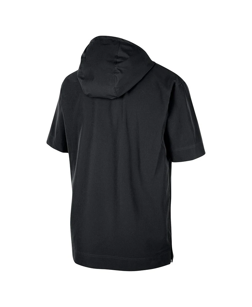 Men's Nike Black Iowa Hawkeyes Coaches Quarter-Zip Short Sleeve Jacket
