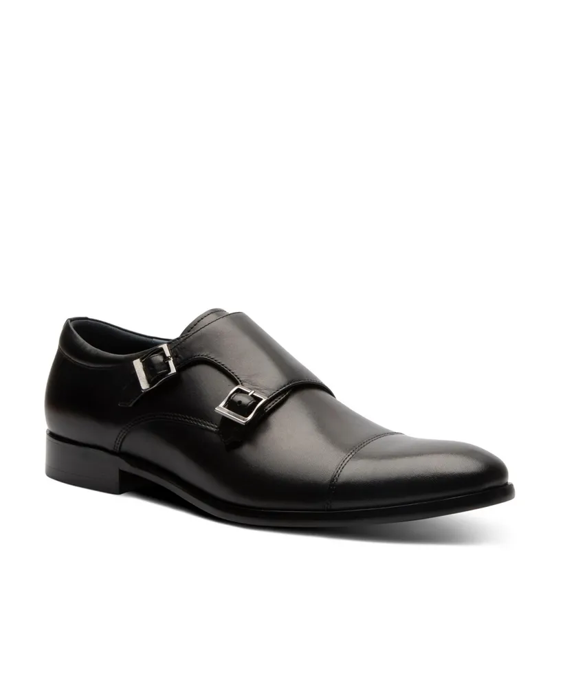 Blake McKay Men's Miles Dress Slip-On Cap Toe Double Monk Strap Loafer
