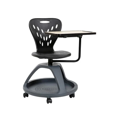 Mobile Desk Chair - 360° Tablet Rotation And Storage Cubby