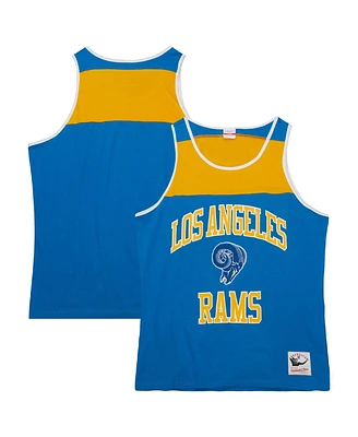 Men's Mitchell & Ness Royal, Gold Los Angeles Rams Gridiron Classics Heritage Colorblock Tank Top