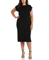 Ella Rafaella Plus Size Mixed Rib Sweater Skirt