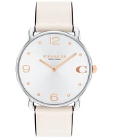 Coach Women's Elliot Chalk White Leather Strap Watch, 36mm