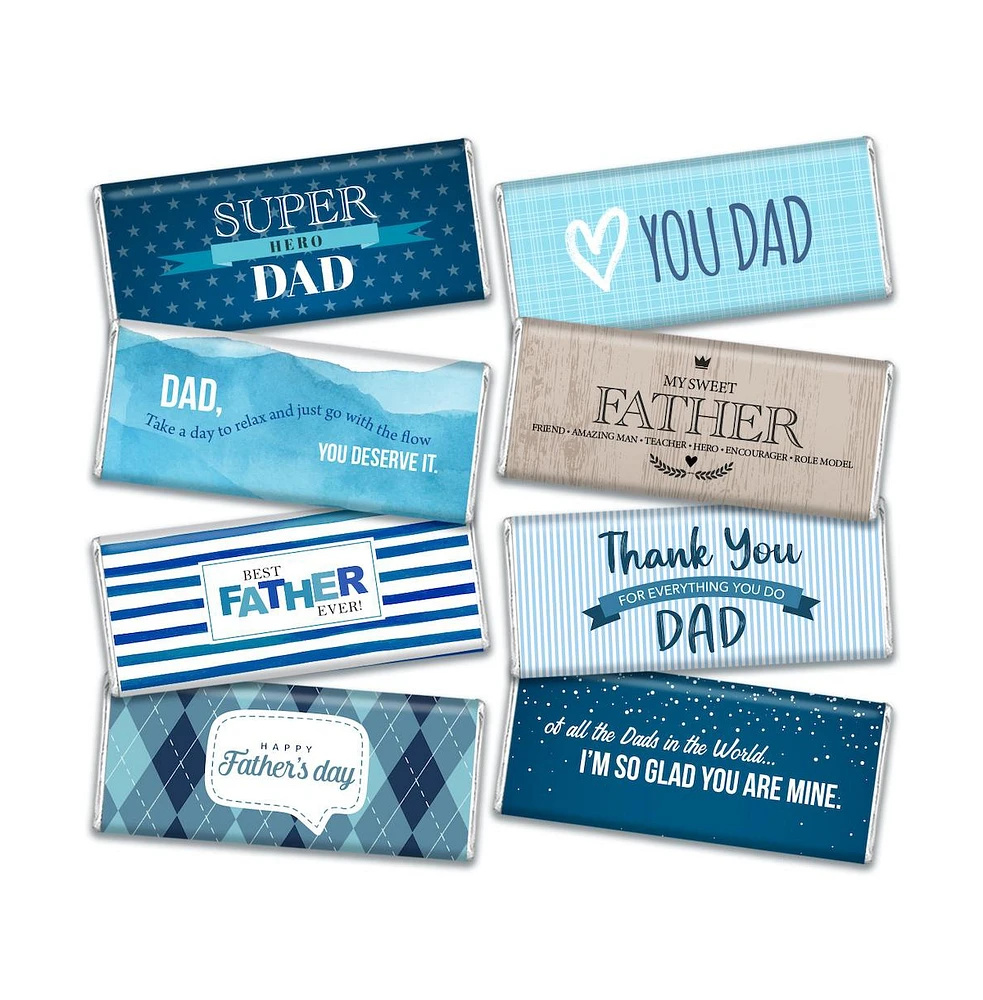 Just Candy Father's Day Candy Gift Box - Hershey's Chocolate Bar Gift Box, 8 Pieces