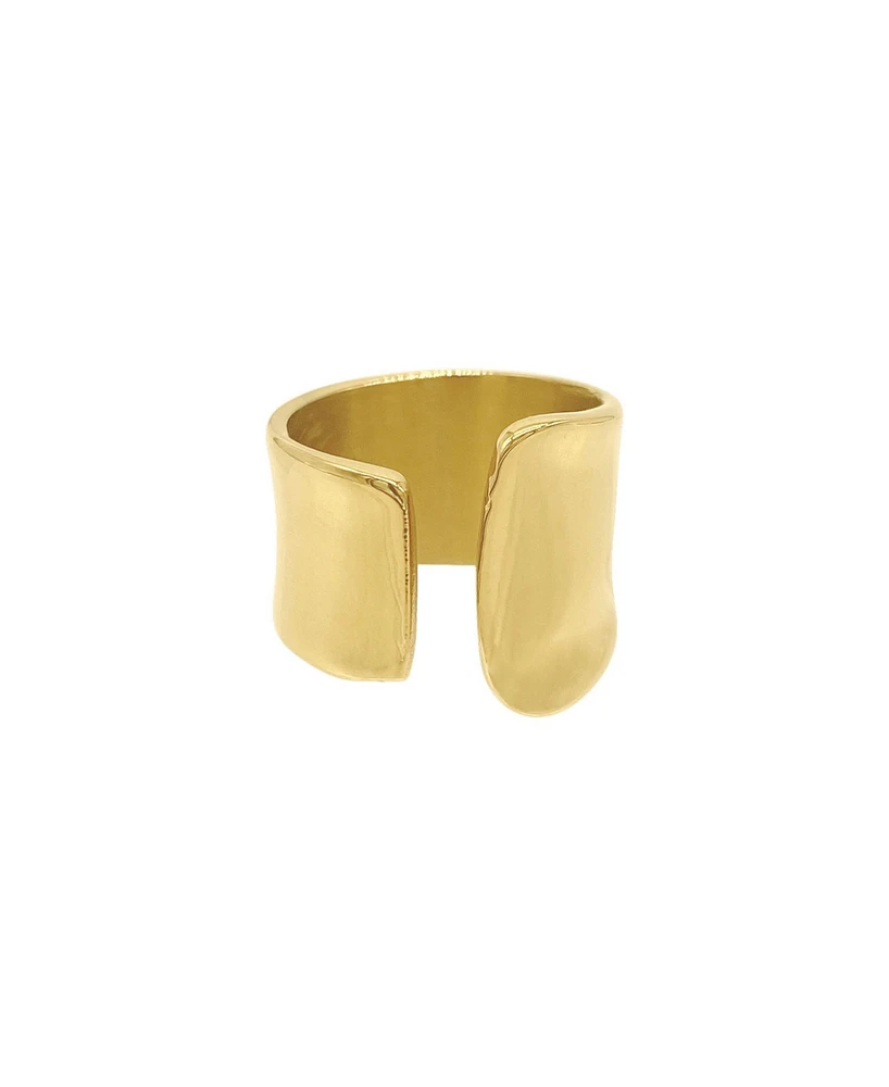 Adornia 14K Gold Plated Tall Open Band Ring
