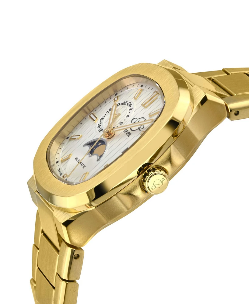 GV2 by Gevril Men's Potente Swiss Automatic Gold-Tone Stainless Steel Watch 40mm