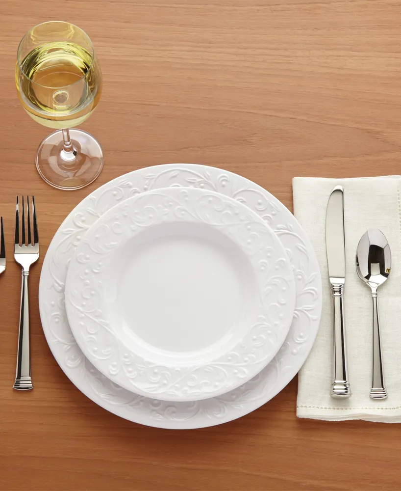 Lenox Opal Innocence Carved 4-Piece Dinner Plate Set
