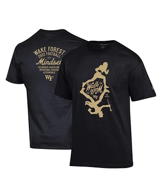 Men's Champion Black Wake Forest Demon Deacons 2022 Football Walk the T-shirt