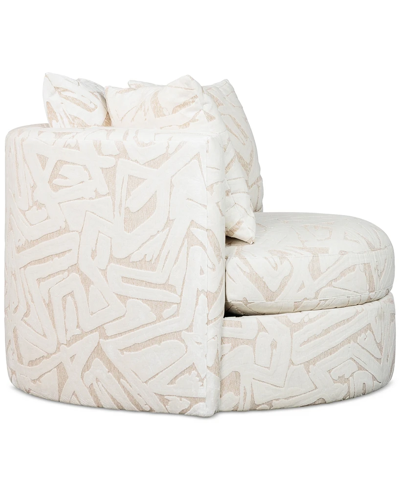 Korren Fabric Round Swivel Chair, Created for Macy's