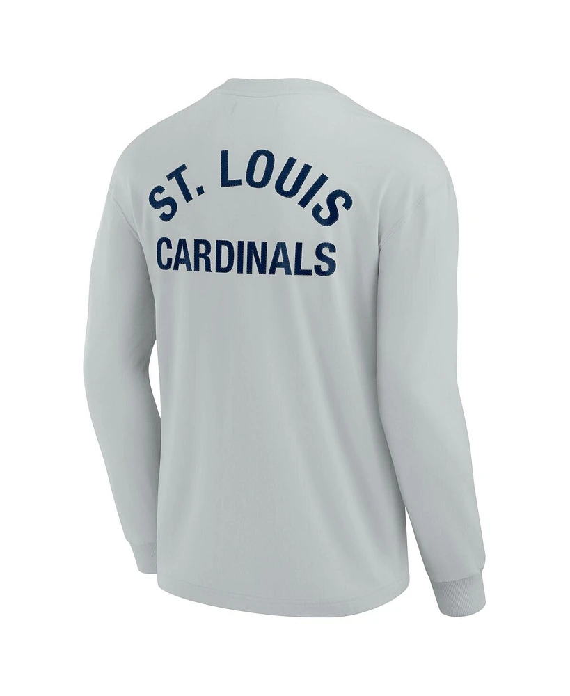 Men's and Women's Fanatics Signature Gray St. Louis Cardinals Super Soft Long Sleeve T-shirt