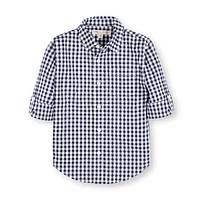 Hope & Henry Boys Long Sleeve Stretch Poplin Roll-Up Button Down Shirt