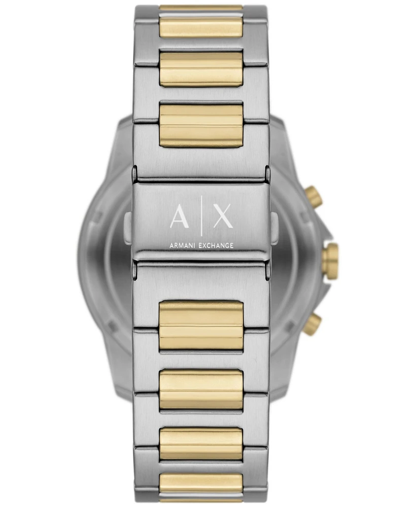 A|X Armani Exchange Men's Quartz Chronograph Multi Stainless Steel Watch 44mm Set, 2 Pieces