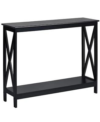 2-Tier Console Table x-Design Bookshelf Sofa Side Accent