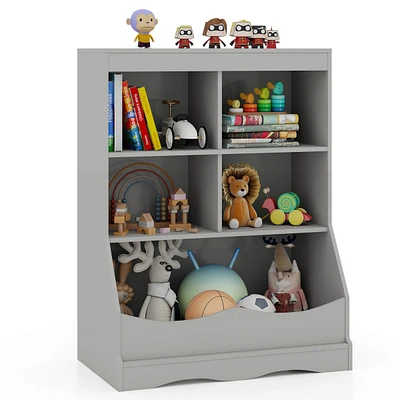 34.5" Kids Bookshelf with Anti-Tipping Kits Multi-functional Display Rack