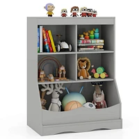 34.5" Kids Bookshelf with Anti-Tipping Kits Multi-functional Display Rack