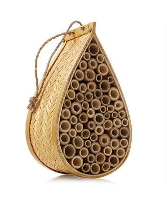 Honey Keeper Mason Bee House, Natural Bamboo Teardrop Bee Hive