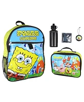 Nickelodeon SpongeBob SquarePants Characters Squidward Patrick Mr. Krabs Sandy Plankton Gary 5 Pc Backpack Lunchbox Icepack Water Bottle