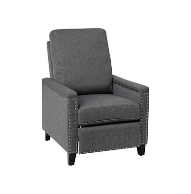 Renza Transitional Pushback Recliner With Pillow Style Back And Accent Nail Trim - Manual