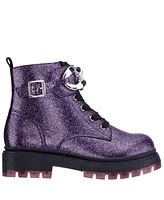 Nina Little Girls Weslyn Glitter Exterior Lace Up Boot