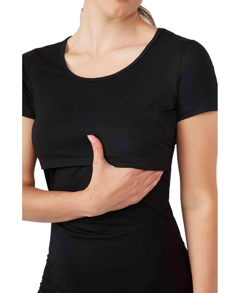 Modern Eternity Maternity Nia Short Sleeves Round Neck Nursing Top