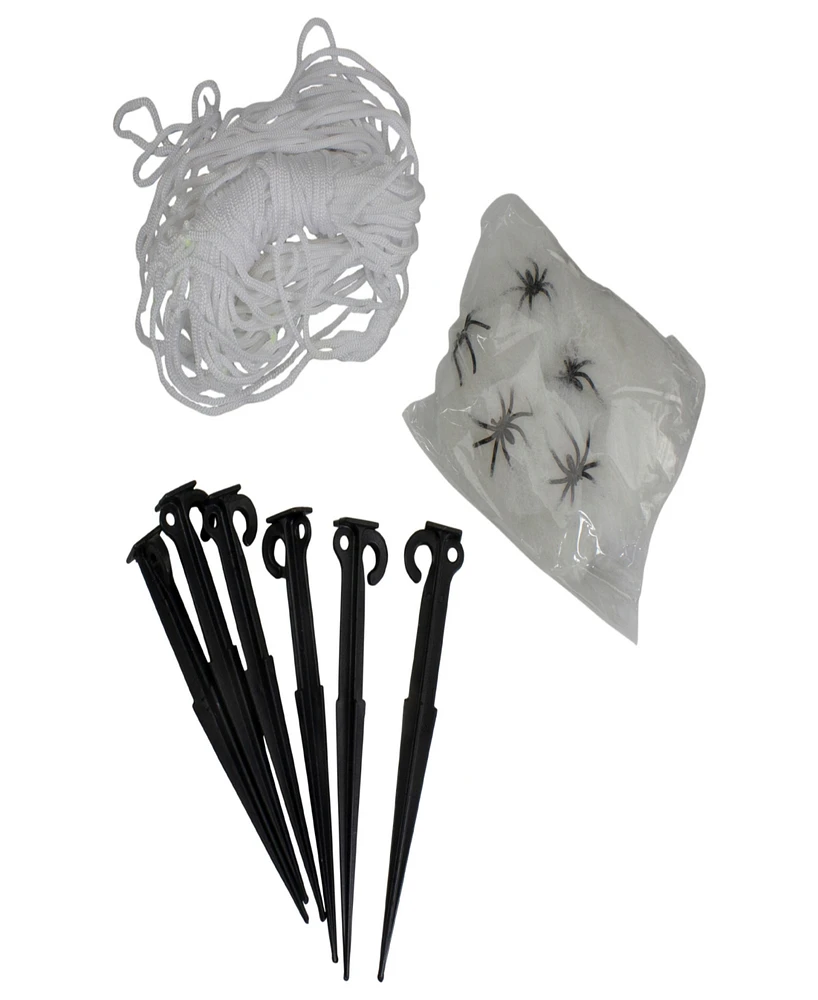 9.8' Giant Outdoor Spider Web Halloween Decoration Set, 12-Piece