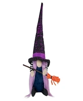 14" Halloween Witch Gnome with Broom
