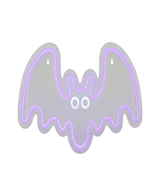 15" Led Lighted Neon Style Bat Halloween Window Silhouette