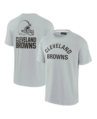 Men's and Women's Fanatics Signature Gray Cleveland Browns Super Soft Short Sleeve T-shirt