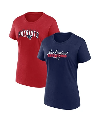 Women's Fanatics Navy, Red New England Patriots Fan T-shirt Combo Set
