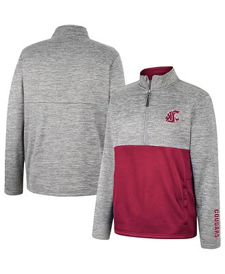 Men's Colosseum Gray Washington State Cougars John Half-Zip Jacket