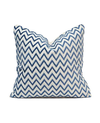 Millihome Chevron Cut Velvet Decorative Pillow, 20" x 20"