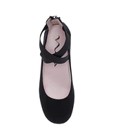 Nina Big Girls Marissa Crisscross Ankle Strap Ballet Flat