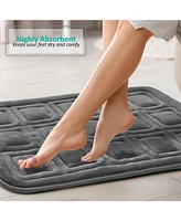 3 Piece Ultra Soft Non-Slip Plush Memory Foam Bath Rug Set - Small, Large & Contour Waffle Design