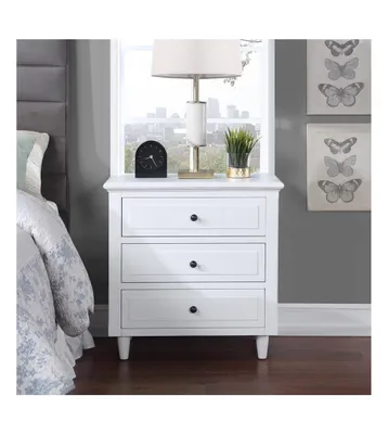 3-Drawer Nightstand Storage Wood Cabinet