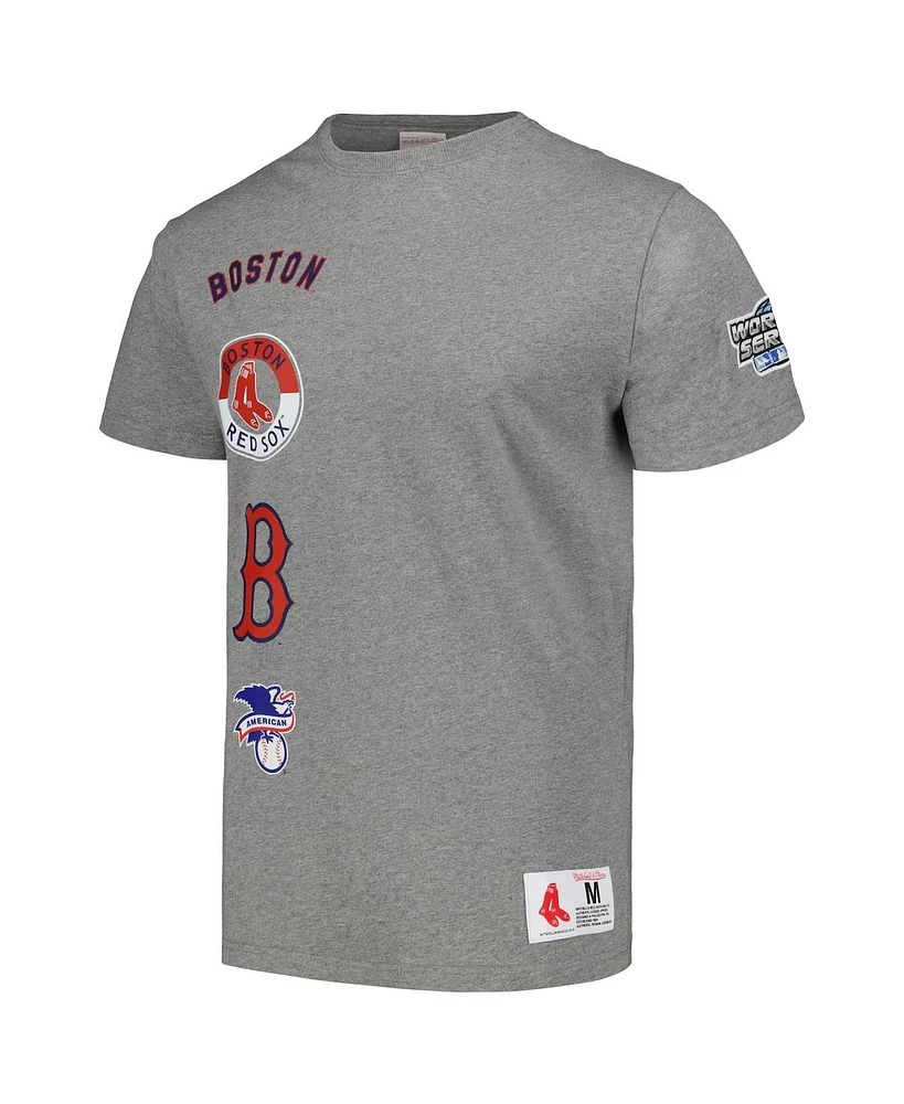 Men's Mitchell & Ness Heather Gray Boston Red Sox Cooperstown Collection City Collection T-shirt