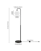 Hudson & Canal Harrison 62" Glass Shade Arc Floor Lamp