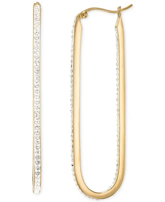 Crystal Pave Inside Out Paperclip Hoop Earrings