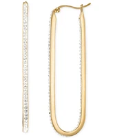 Crystal Pave Inside Out Paperclip Hoop Earrings