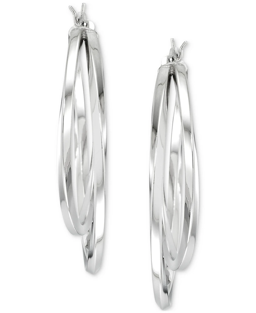 Interlocking Hoop Earrings 14k Gold-Plated Silver and Sterling